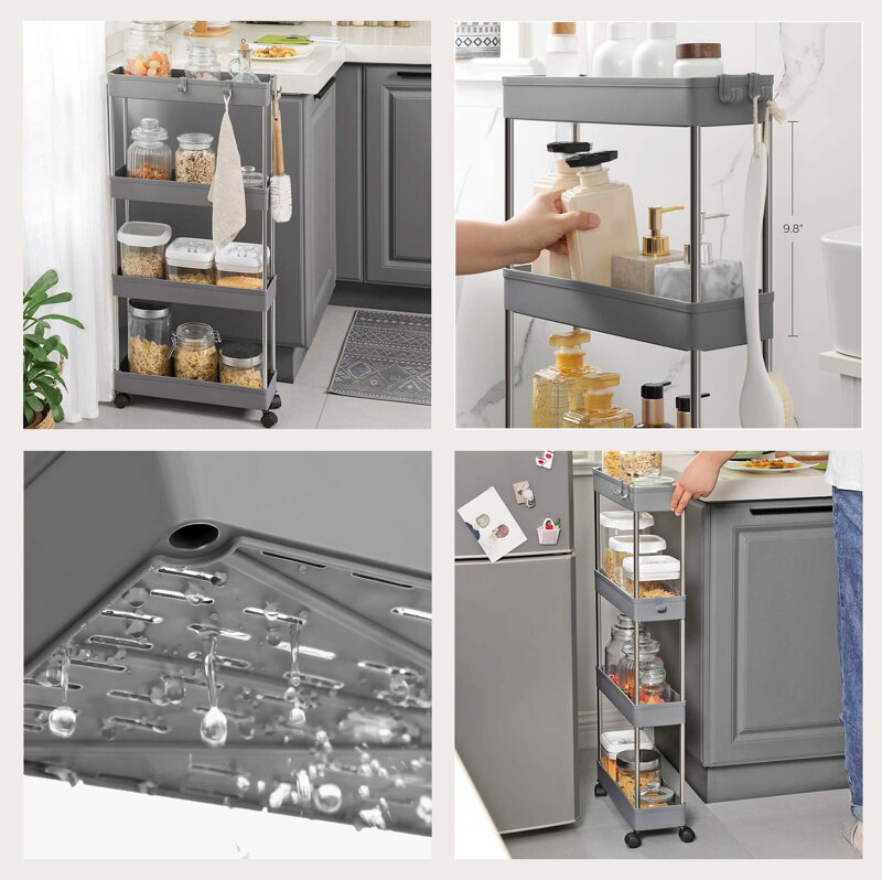 Ozek voziček na kolesih za kuhinjo