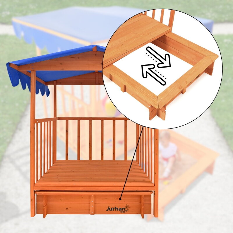 Posuvná veranda nad pieskoviskom