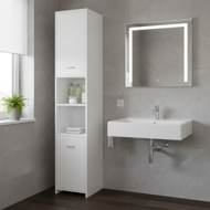 Visoka kopalniška omarica SILKE, 180×30×30cm, bela