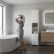 Visoka kopalniška omarica SILKE, 180×30×30cm, bela