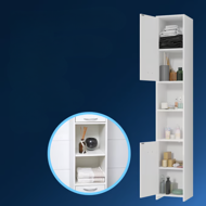 Visoka kopalniška omarica SILKE, 180×30×30cm, bela