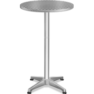 Výškovo nastaviteľný hliníkový barový stôl NERO Ø60cm, strieborná