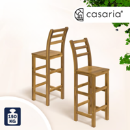 Barski stoli OSLO z naslonjali, 2 kosa, 40x36x110cm, naravno rjavo