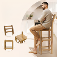 Barski stoli OSLO z naslonjali, 2 kosa, 40x36x110cm, naravno rjavo