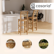 Barski stoli OSLO z naslonjali, 2 kosa, 40x36x110cm, naravno rjavo