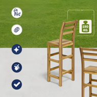 Barski stoli OSLO z naslonjali, 2 kosa, 40x36x110cm, naravno rjavo