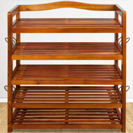 Regal za čevlje RUSTIC, 5 polic, 75x26x82cm, naravno rjav