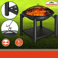 Ohnisko s priestorom na drevo FIRE, Ø55cm, čierna