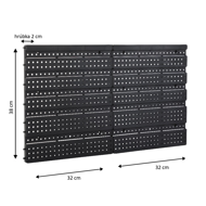 Viseči organizator za delavnico ORDER, 30 škatel, 64x2x38 cm, rdeča/črna