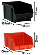 Viseči organizator za delavnico ORDER, 30 škatel, 64x2x38 cm, rdeča/črna