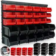 Viseči organizator za delavnico ORDER, 30 škatel, 64x2x38 cm, rdeča/črna