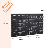 Viseči organizator za delavnico ORDER, 30 škatel, 64x2x38 cm, rdeča/črna