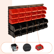 Viseči organizator za delavnico ORDER, 30 škatel, 64x2x38 cm, rdeča/črna