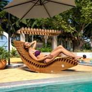 Gugalni ležalnik BALI, 155x60x93cm, naravno rjav