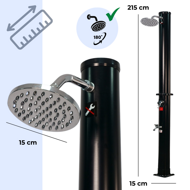 Solarni tuš DELFINA, 20l, črn