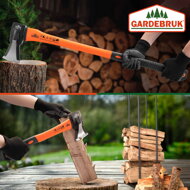 Komplet sekir TOMS – sekira in cepin, 2 kosa, črna/oranžna