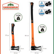 Komplet sekir TOMS – sekira in cepin, 2 kosa, črna/oranžna