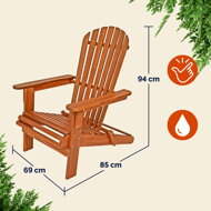 Vrtni ležalnik ADIRONDACK, zložljiv, 69 x 84 x 94 cm, naravno rjava