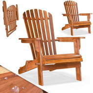 Vrtni ležalnik ADIRONDACK, zložljiv, 69 x 84 x 94 cm, naravno rjava