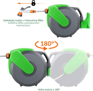 Navijalnik za vrtno cev 20 m, zelen