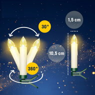 Svečke za božično drevo CANDLE, 20 kosov, 10,5cm, toplo bela