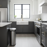 Senzorski koš za odpadke DEUS, 58 litrov, srebrna