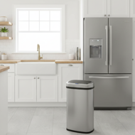 Senzorski koš za odpadke DEUS, 58 litrov, srebrna