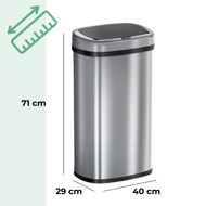 Senzorski koš za odpadke DEUS, 58 litrov, srebrna