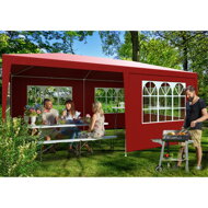 Paviljon za zabave NEAPOL, 3x6m, rdeč