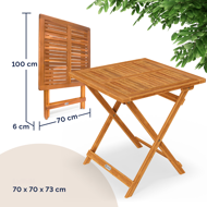 Lesena odlagalna mizica ALEK, 70x70x73cm, rjava
