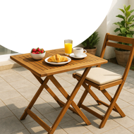 Lesena odlagalna mizica ALEK, 70x70x73cm, rjava