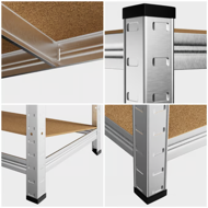 Polica z visoko nosilnostjo HEAVY, max. 700 kg, 160x90x40 cm, srebrna