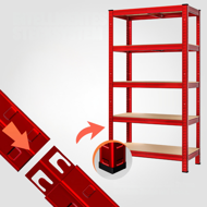 Regal za težke obremenitve HEAVY, max. 875 kg, 90×40×180 cm, rdeča