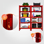 Regal za težke obremenitve HEAVY, max. 875 kg, 90×40×180 cm, rdeča