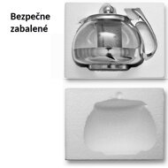 Čajnik s cedilom TEA, prozoren, srebrn