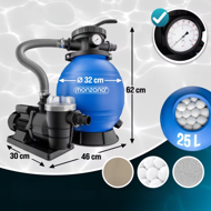 Peščena filtracija za bazen AQUA, 9600 l/h, modra