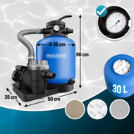 Peščena filtracija za bazen AQUA, 9960 l/h, modra