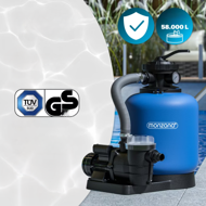 Peščena filtracija za bazen AQUA s predfiltrom, 13 200 l/h, modra