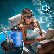Peščena filtracija za bazen AQUA s predfiltrom, 13 200 l/h, modra