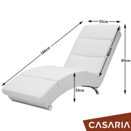 Ležalnik LONDON, 186×55×89cm, bela