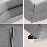 Ležalnik LONDON, 186×55×89cm, siva