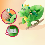 Gugalni zmajček DINO z varnostnim pasom, zelena