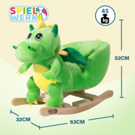 Gugalni zmajček DINO z varnostnim pasom, zelena