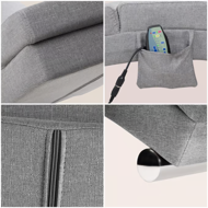 Ležalnik LONDON z masažno in grelno funkcijo, 186×55×89cm, siva