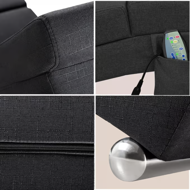 Ležalnik LONDON z masažno in ogrevalno funkcijo, 186x55x89 cm, antracit