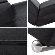 Ležalnik LONDON, 186×55×89cm, antracitna