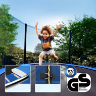 Trampolin z varnostno mrežo JUMP, Ø183 cm, črna/modra