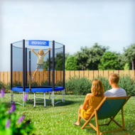 Trampolin z varnostno mrežo JUMP, Ø183 cm, črna/modra