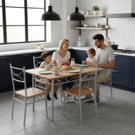 Jedilni komplet PAUL, 5-delni, naravno rjav