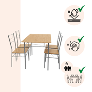 Jedilni komplet PAUL, 5-delni, naravno rjav